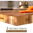 thumbnail image 2 of Thick End Grain Acacia Wood Cutting Board 20x15x2 In, Wooden Butcher Block, Chop  ng Board For Kitchen with Juice Groove Handles Non-Slip Pats (Gift Box), 2 of 8