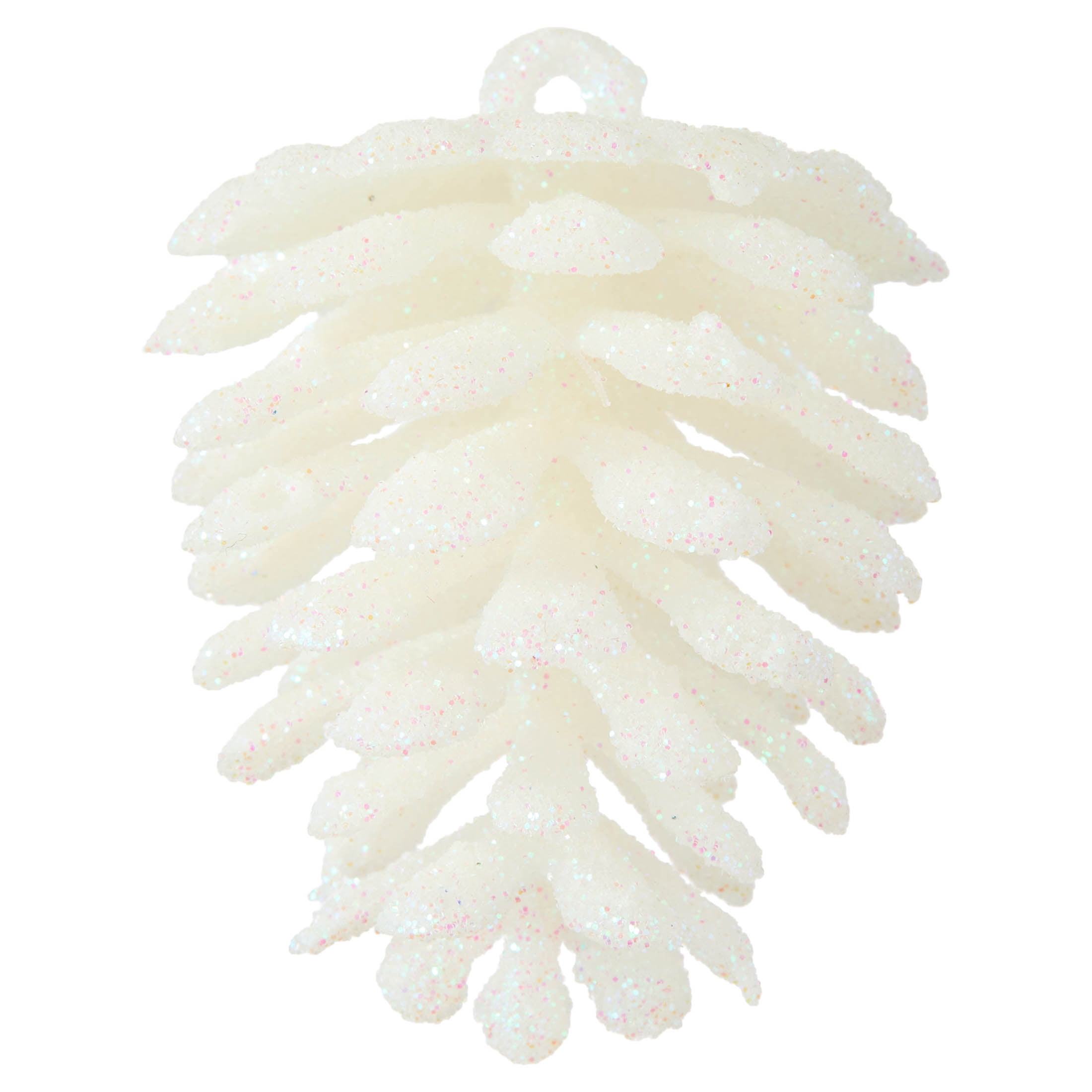 12-Count White Glitter Pinecone Christmas Ornaments, 2.4", by Holiday Time