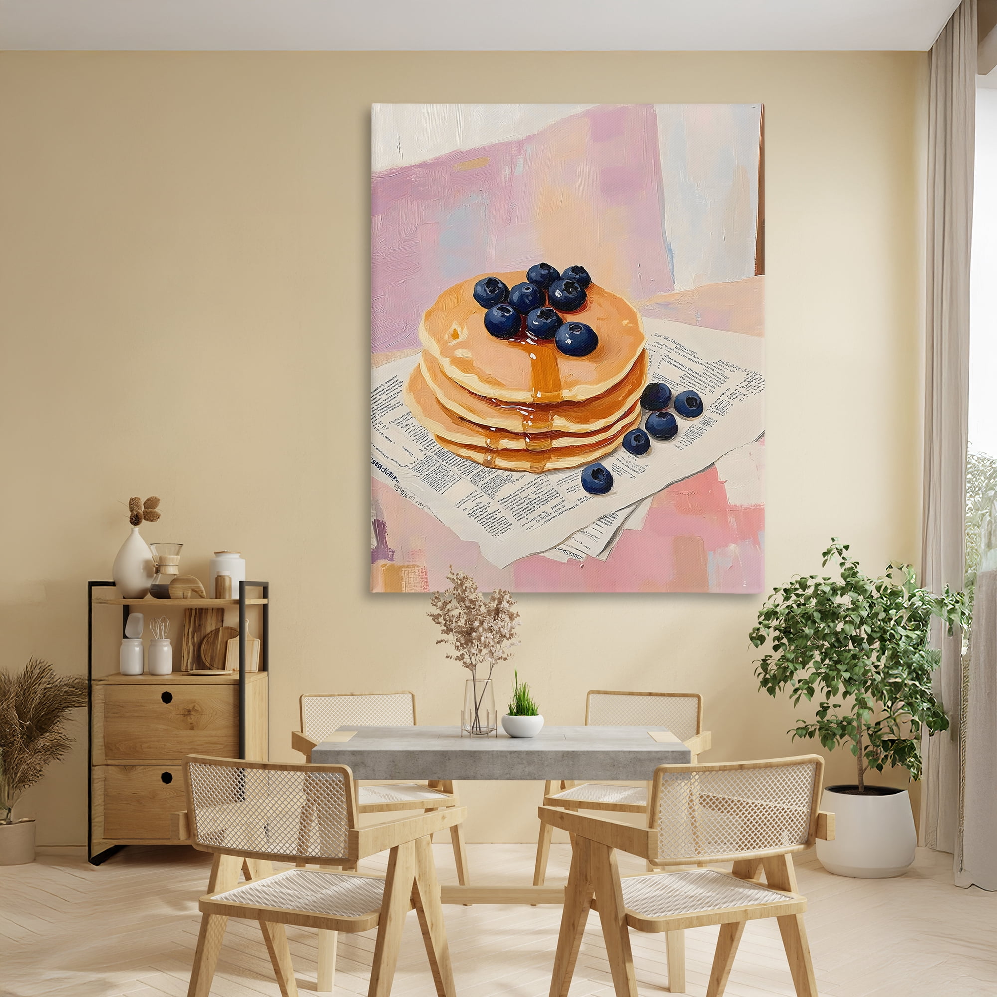 Stupell Industries Blueberry Pancakes with Syrup Canvas Wall Art, design by The Prints Vibe