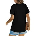 thumbnail image 3 of Zukuco Women's Twist Front T Shirt Short Sleeve Round Neck Tunic Tops Casual Loose Fitted, 3XL, 3 of 4