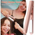 thumbnail image 5 of Plancha y rizador de pelo inalámbrico 2 en 1, recargable por USB, de cerámica, herramienta de peinado de viaje, color rosa., 5 of 5