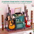 thumbnail image 4 of DWVO 6-Tier Guitar Stand for Multiple Guitars DIY Metal Guitar Rack Guitar Display Holder for Guitar Violin Bass w/Storage Shelf, 4 of 7