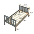 thumbnail image 7 of Twin Size Platform Bed, Solid Wood Twin Bed Frame with Headboard and Footboard, Bedroom Platform Bed Frame with Slat and Center Support Legs for Teens, Adults, No Box Spring Needed, Gray, 7 of 7