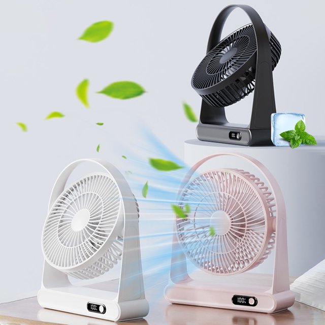 Sentmoon Small Desk Fan Fans for Bedroom Desktop USB Small Fan Mini Portable Charging Digital Display Night Light Household Desktop Fan Small Fan for Travel