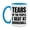 White/Light Blue, variant on Funny Dodgeball Mug - "Tears Of The People I Beat At Dodgeball" - 11Oz Or 15Oz Ceramic Coffee Cup