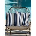 thumbnail image 4 of Outdoor Pillows Waterproof, Navy Blue Grey Striped Bedding Throw Pillows with Insert for Couch Sofa Bed, Modern Minimalist Ombre Lines 16x16 Inch Pillowcases Decorative Camping Patio Pillow Set of 2, 4 of 8