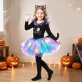 thumbnail image 2 of Pandaie Little Girls Tulle Cat Halloween Costume Dress Set 4T 5T 6T 7T with Headband and Tights for Halloween Pretend Play Black,7-9 Years, 2 of 5