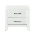 thumbnail image 2 of 2 Nightstand For Bedroom In Modern White With Faux Wood Veneer Black Metal Hardware And 2 Drawers, 2 of 2
