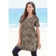 thumbnail image 4 of Roaman's Women's Plus Size Cotton Short Sleeve V-Neck Ultimate Tunic, 4 of 5