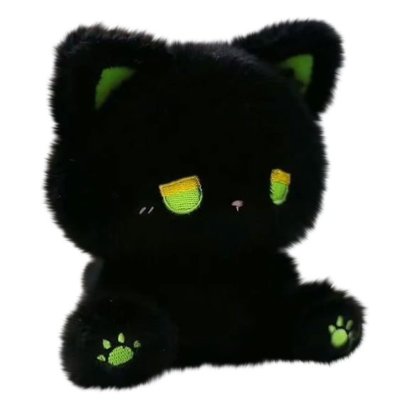 ZhangC Kitten Plush Stuffed, 6.3 inch Stuffed Animals Black Cat Plush, Cute Cat Plushies, Soft Kitten Plushie Cuddle Pillow, Anime Plushie Doll, Cute Stuff Gift for Friends Family