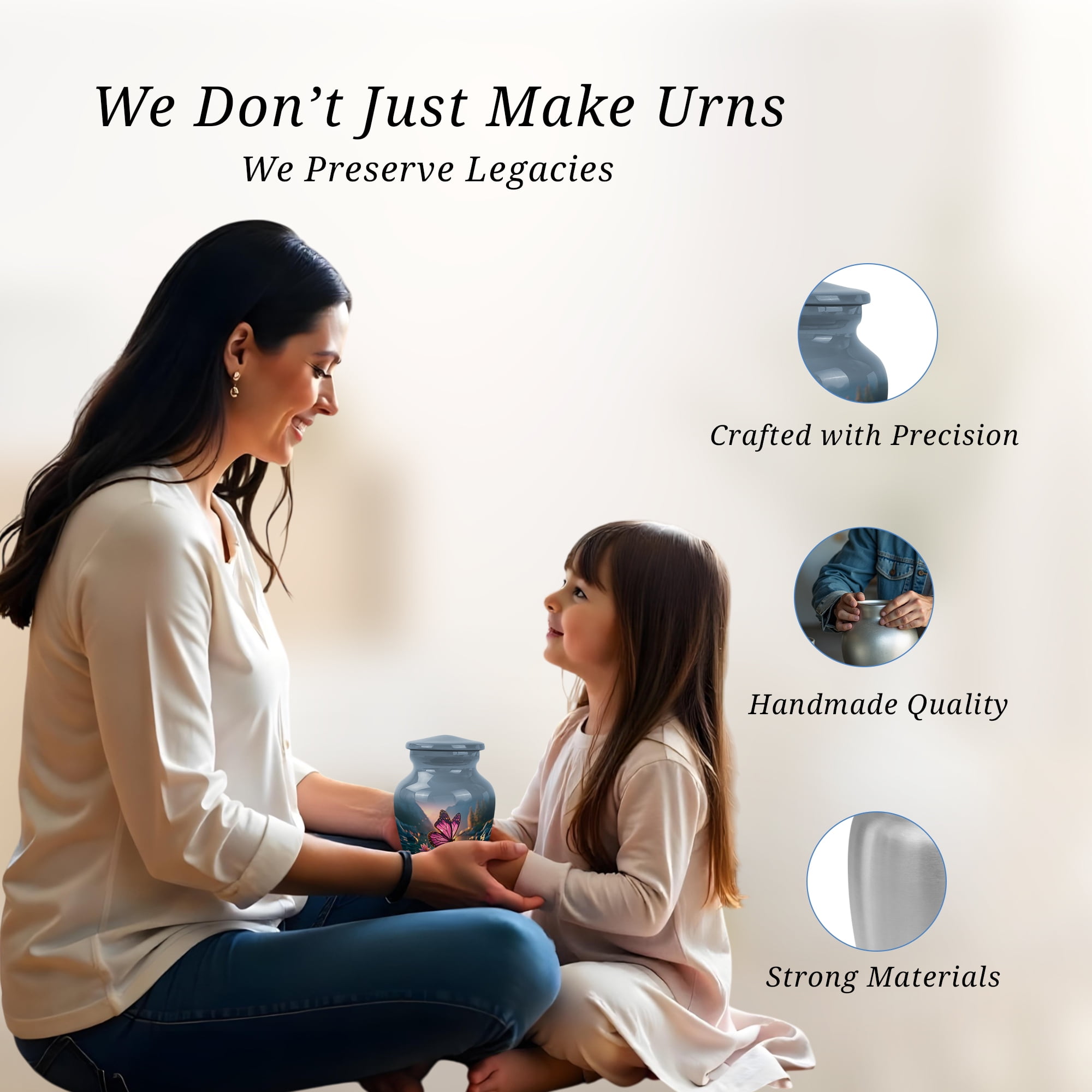 Butterfly Cremation Urns For Human Ashes Adult Male Small - Blue Mini Urns For Male And Female - Purple Urn For Human Ashes - Small Keepsake Urns For Ashes Adult Mother, 3 Inch