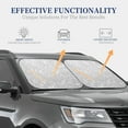 thumbnail image 5 of Uemuo Silver Glitter Printed 2 PCS Car Windshield Sun Shade, Auto Sun Heat and UV Rays Blocker, Foldable Automotive Front Window Sunshade Protector, 5 of 7