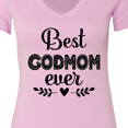 thumbnail image 4 of Inktastic Godmother Best Godmom Ever Women's V-Neck T-Shirt, 4 of 5