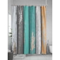 thumbnail image 5 of Coastal Style Shower Curtain, Vintage Green Brown Stripe Wood Grain Waterproof Shower Curtain Set with 12 Hooks Lightweight Washable Fabric Shower Curtains for Bathroom 36x72 Inches, 5 of 6