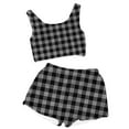 thumbnail image 4 of YUGYXL Women Plaid Pajama Set Cami Top and Shorts Sleepwear 2 Piece Loungewear Cute Nightwear Soft Lounge Set Summer Pjs Dark Gray XL, 4 of 6