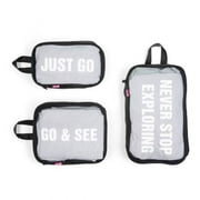 Miamica 3-Piece Luggage Packing Cubes, Black Mesh  Includes Small, Medium and Large Suitcase Organizers with Durable Design