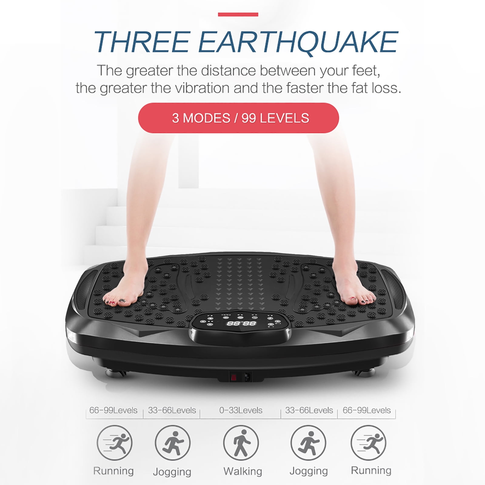 Nimto Black Vibration Plate Exercise Machine Whole Body Workout Vibration Fitness Platform for Home Fitness and Weight Loss