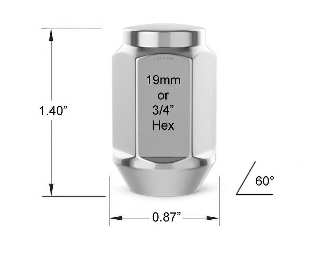 StanceMagic 23pcs Bulge Closed End Lug Nuts - 1/2x20 Threads, Cone Seat, 3/4" 19mm Hex - Compatible with Jeep Wrangler TJ JK Cherokee XJ Wrangler Liberty Rubicon CJ5 CJ7 ZJ WJ - Chrome, 1.4in Length