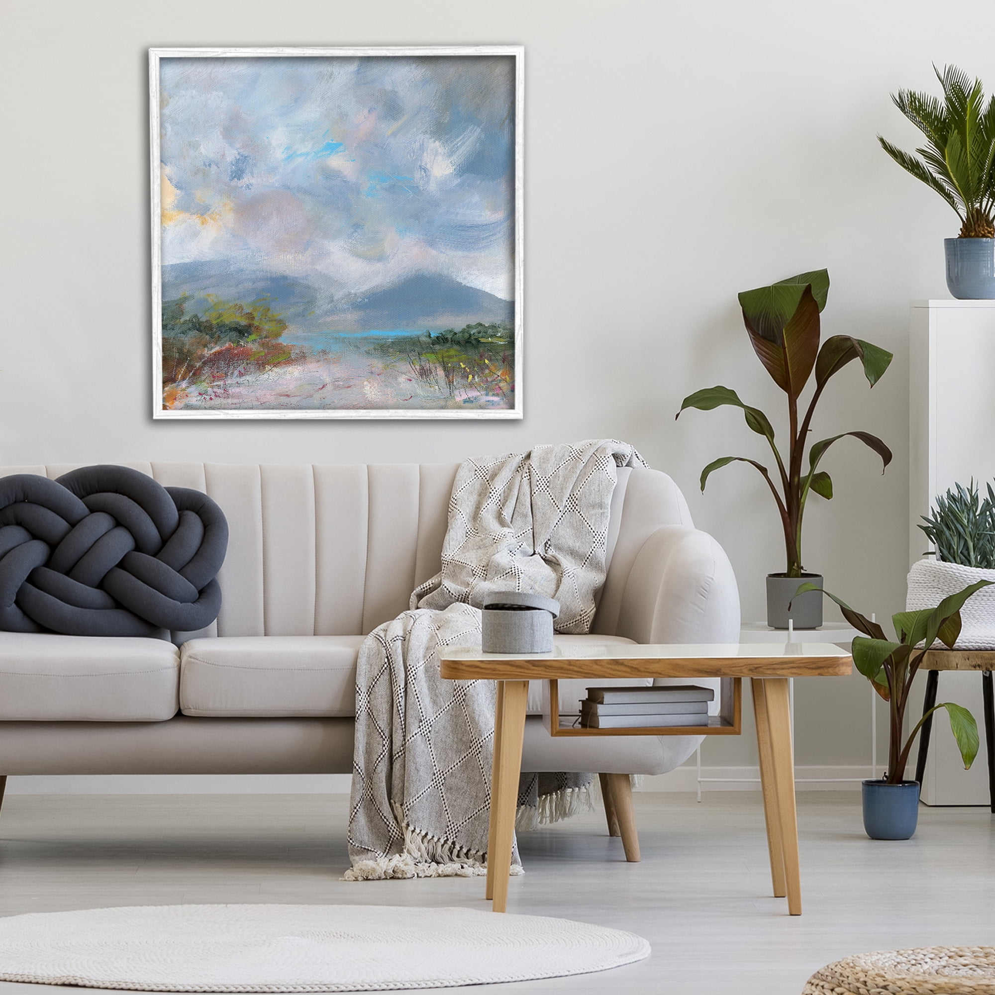 Stupell Industries Expressive Mountain Mists White Framed Giclee Art, design by Leslie Birch