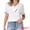 White, variant on DARING DIVA Women's Summer Short Sleeve Tunic Tops Casual V Neck Button Shirts S White