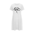 thumbnail image 1 of fheaev Chemises de Nuit pour Femmes Grande Taille Imprimé de la Saint-Valentin Chemise de Nuit Décontractée à Manches Courtes Robe de Sommeil Ample Confortable Pyjama Col Rond Chemises de Nuit Douce Tenue de Nuit, 1 of 2