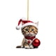 thumbnail image 2 of Colgante de gato para árbol de Navidad, acrílico 2D, adorno navideño colgante, divertido adorno navideño con gatos, adorno navideño, joyería para árbol de Navidad., 2 of 2