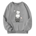 thumbnail image 3 of FhsagQ Girls Sweatshirt Size 6T Kid Girls Autumn and Winter Letter Printed Round Neck Long Sleeved Sweatshirt Girls Hoodies Size 14-16 Girls Sweatshirts Size 7-8 Checkered Grey 7-8 Years, 3 of 6