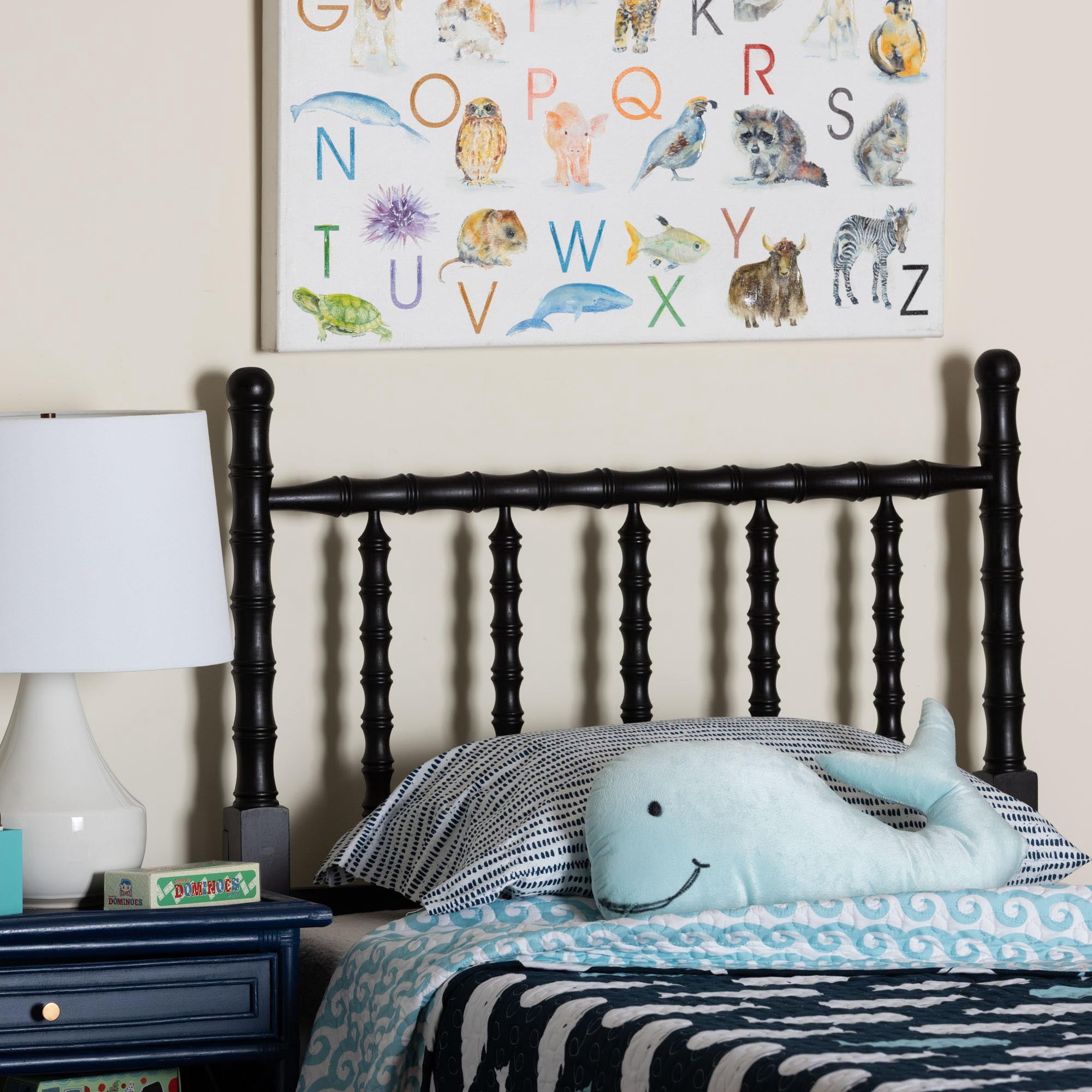 Baxton Studio Edaline Traditional Headboard, Twin, Black