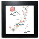 thumbnail image 1 of Mapa de locales especiales tradicional japonesa Mesa de pared con marco cuadrado negro, 1 of 4