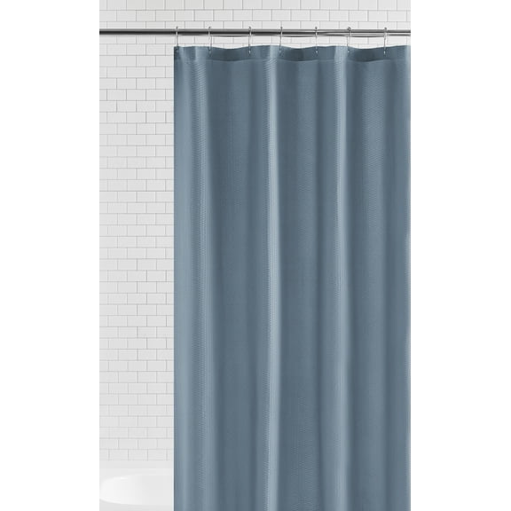 Mainstays Water Repellent Microfiber Fabric Shower Liner, 70 x 72 in., Blue