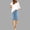 Light Blue, variant on Women Summer Pants Plus Size High Waisted Shorts Lacing Beach Workout Pocket Five Point Pants