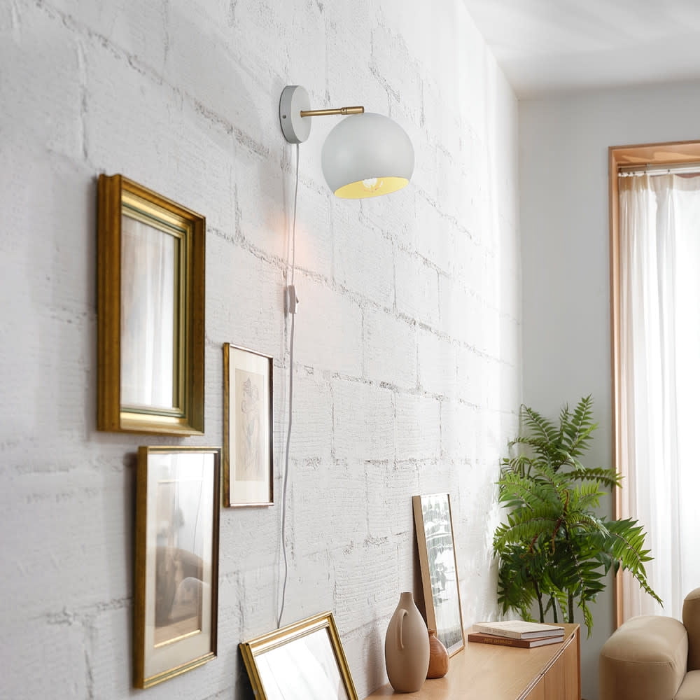 Globe Electric 91002529 Molly 9" Tall Hardwired Or Plug-In Wall Sconce - Satin Olive