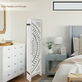 thumbnail image 7 of Ecomex 6 Panel Room Divider, Wood Carved Folding Privacy Screen, 96"W x 67"H,White, 7 of 7