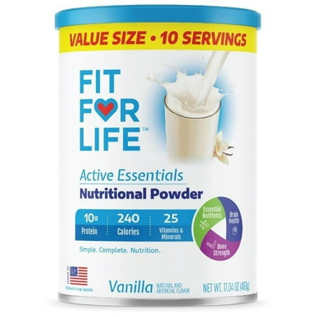 Fit For Life Active Essentials Vanilla Nutritional Powder, 17.04 Oz., 10 Servings