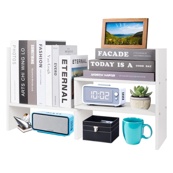 YOYTOO Desk Shelf Organizer, Desktop Organizers Storage Shelves Tabletop Bookshelf for Home Office
