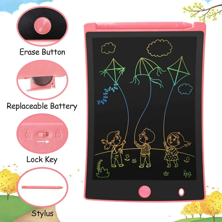ORSEN 2 Pack LCD Writing Tablet for Kids, Colorful Doodle Board Drawing Pad  for Kids, Learning Educational Toy Gift for Age 3 4 5 6 7 8 Year Old Girls