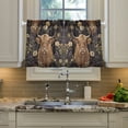 thumbnail image 2 of Yayeee Kitchen Curtains Tier Pair Light Filtering 27"x36" Rod Pocket Short Cafe Window Panel, Cows and Flowers, 2 of 7