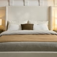 thumbnail image 5 of Carmen Upholstered Wingback Bed Frame Queen Size With 54 Inch High Headboard Minimalist Design No Box Spring Needed Easy Assembly Textured Ivory Chenille, 5 of 9