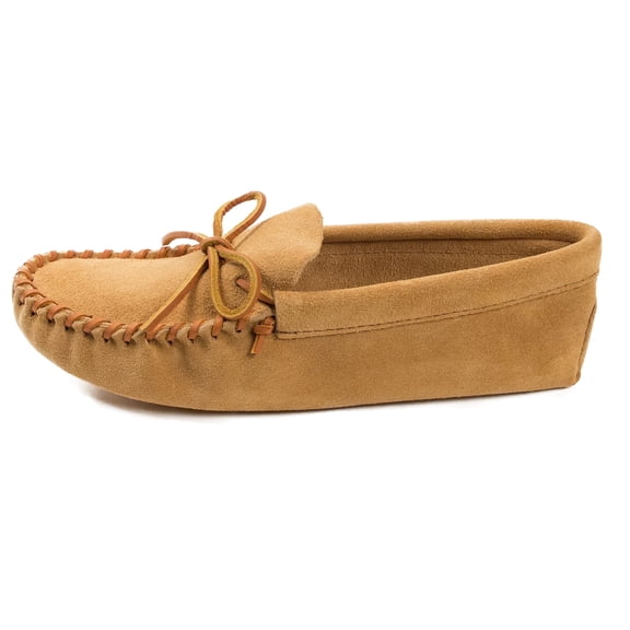 Minnetonka Men's Leather Laced Softsole Moccasin,Tan,7.5 M US