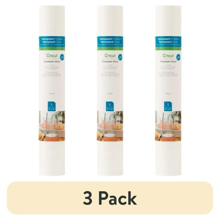 (3 pack) Cricut Premium Vinyl Frosted Permanent, 12" x 48"