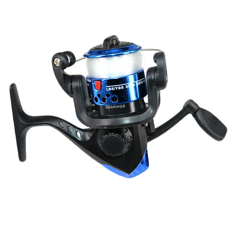 Fishing Reel, Spinning Reel, 3 Bearing Balls Mini High Speed Spinning Fishing Reel with 60m Transparent Line, 5.2:1 Gear Ratio, Size: 94, Gold