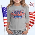 thumbnail image 2 of Gunia Kids Girls 250 Anniversary Shirt 3/4 Sleeve 4Th Of July Independence Day Flag Patriotic Casual Crewneck Tops Tee Breathable T Shirt For Toddler To Teen 3-13 Years, 2 of 5