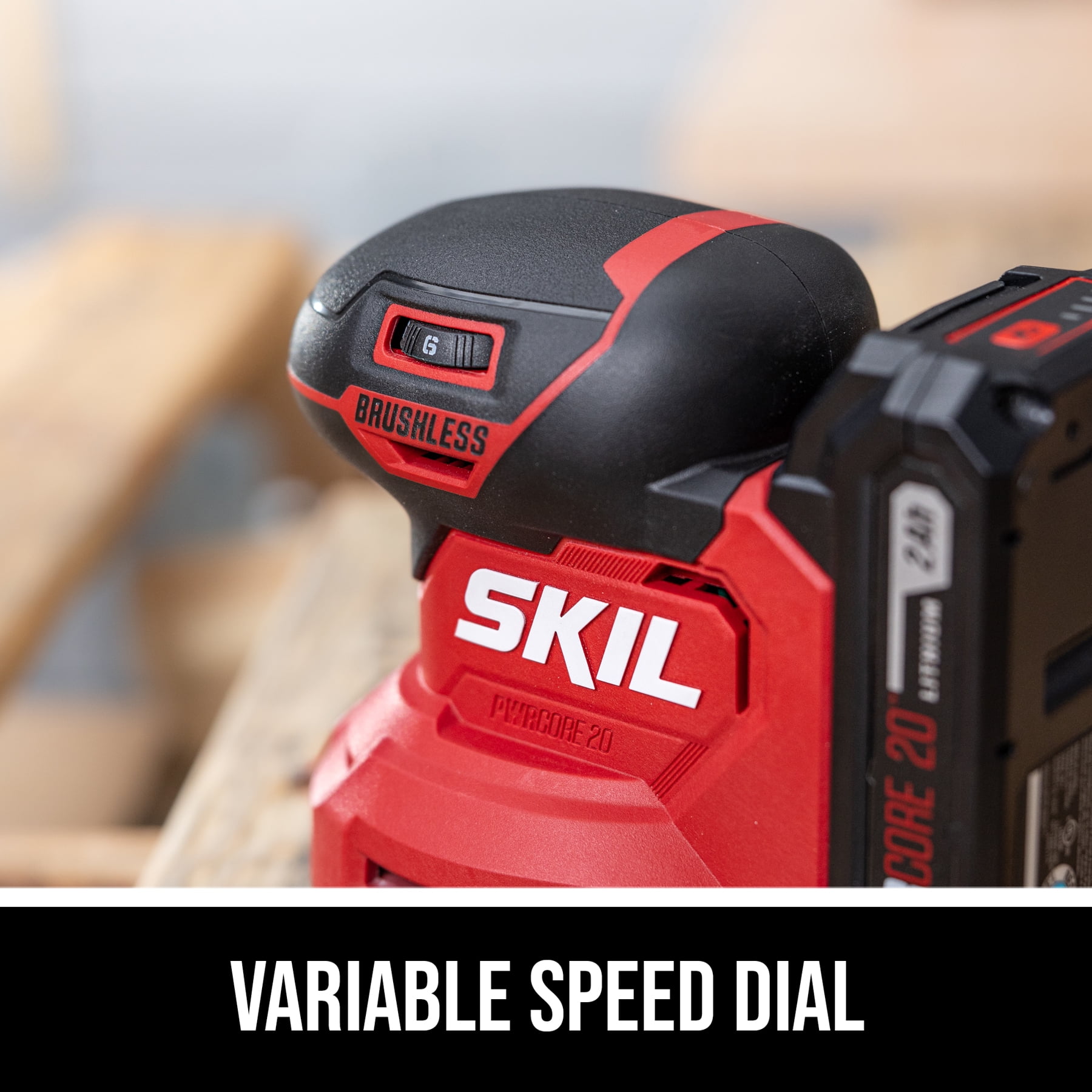 SKIL 20V Brushless Random Orbital Sander Kit Including 20V 2.0Ah battery and Charger-SR7603B-10