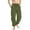 Army Green, variant on Diufon Men's Linen Pants Casual Drawstring Elastic Waist Lightweight Trouser Yoga Jogger Cropped Pants