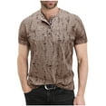 thumbnail image 2 of Fanxing Mens Button Up Shirts Brown Blend Athletic Performance Classic Regular Fit Golf Shirts XXL, 2 of 7