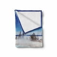 thumbnail image 2 of Yellowstone Soft Flannel Fleece Blanket, Volcanic Hot Spring in Yellowstone Park Snowy Winter Sky Landscape Picture, Cozy Plush for Indoor and Outdoor Use, 60" x 80", Turquoise Blue, by Ambesonne, 2 of 6