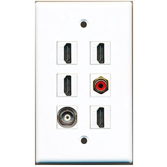 RiteAV - 4 HDMI 1 Port RCA Red 1 Port BNC Wall Plate