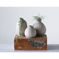 thumbnail image 3 of Creative Co-Op Round Stoneware Vases with Polka Dot Finish, White and Black, Set of 3, 3 of 9