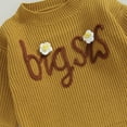 thumbnail image 6 of Okbabeha Toddler Baby Girl Chunky Sweater Romper Onesie Knit Big/Lil Sis Embroidered Sweatshirt Sister Matching Outfit, 6 of 7