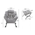 thumbnail image 7 of Oversized Modern Lazy Chair with Ottoman, Accent Contemporary Lounge Fabric Chair with Steel Frame, Upholstered Single Sofa Chair with Arm & Side Pocket, Leisure Sofa Chair, 7 of 7